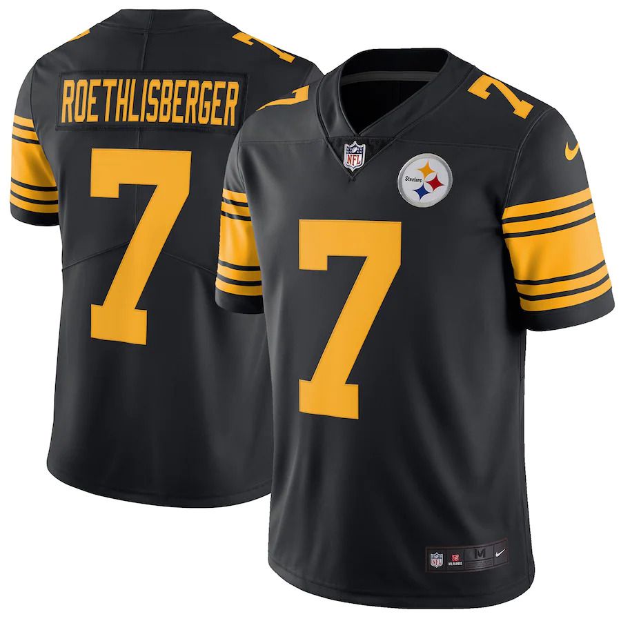 Men Pittsburgh Steelers #7 Ben Roethlisberger Nike Black Vapor Color Rush Limited NFL Jersey->pittsburgh steelers->NFL Jersey